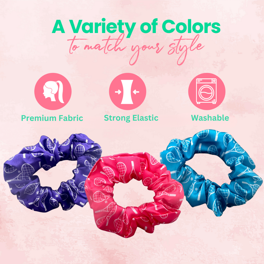 Tennis Scrunchies - 3pc Set