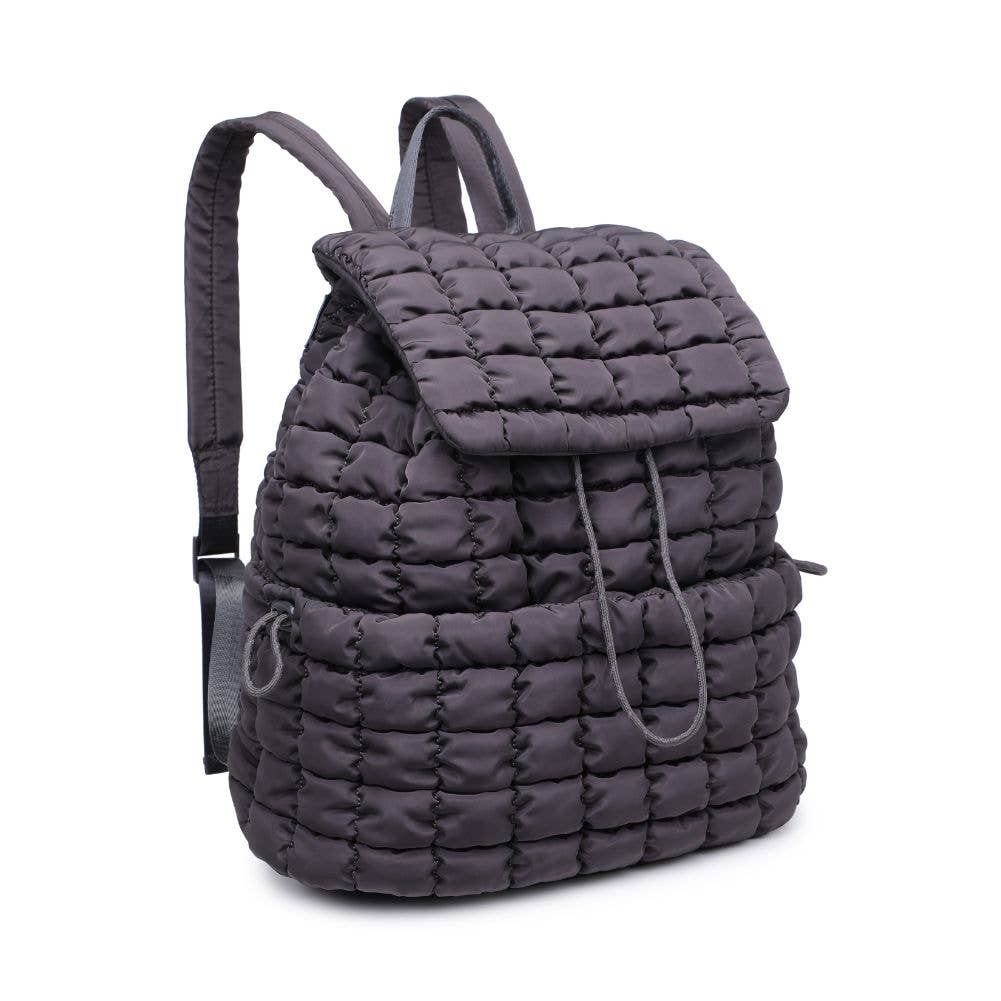 Vitality - Quilted Puffer Nylon Backpack: Carbon