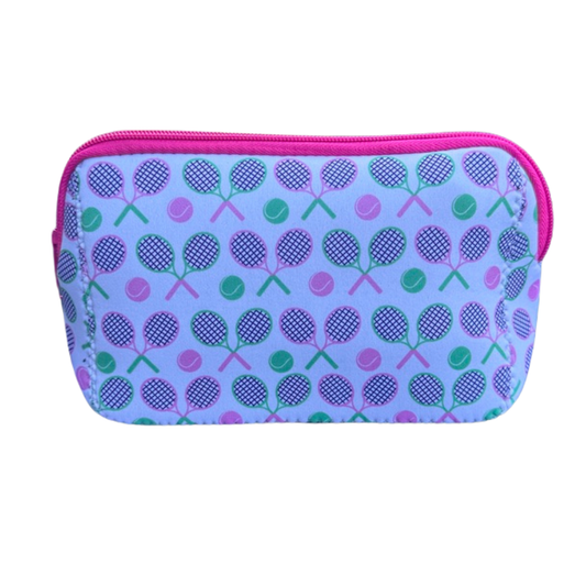 Tennis Racket Cosmetic Bag - Pink and Green