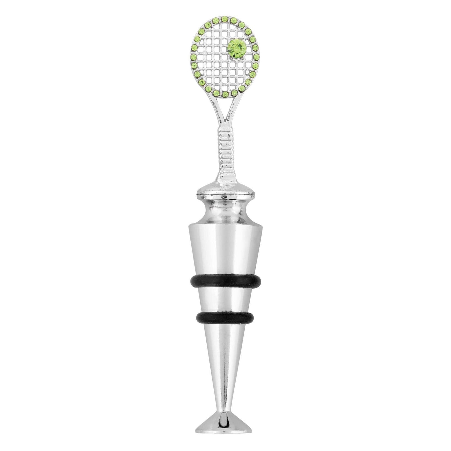 Crystal Tennis Wine Bottle Stopper: 4 3/4" L / Crystal, Zinc Alloy