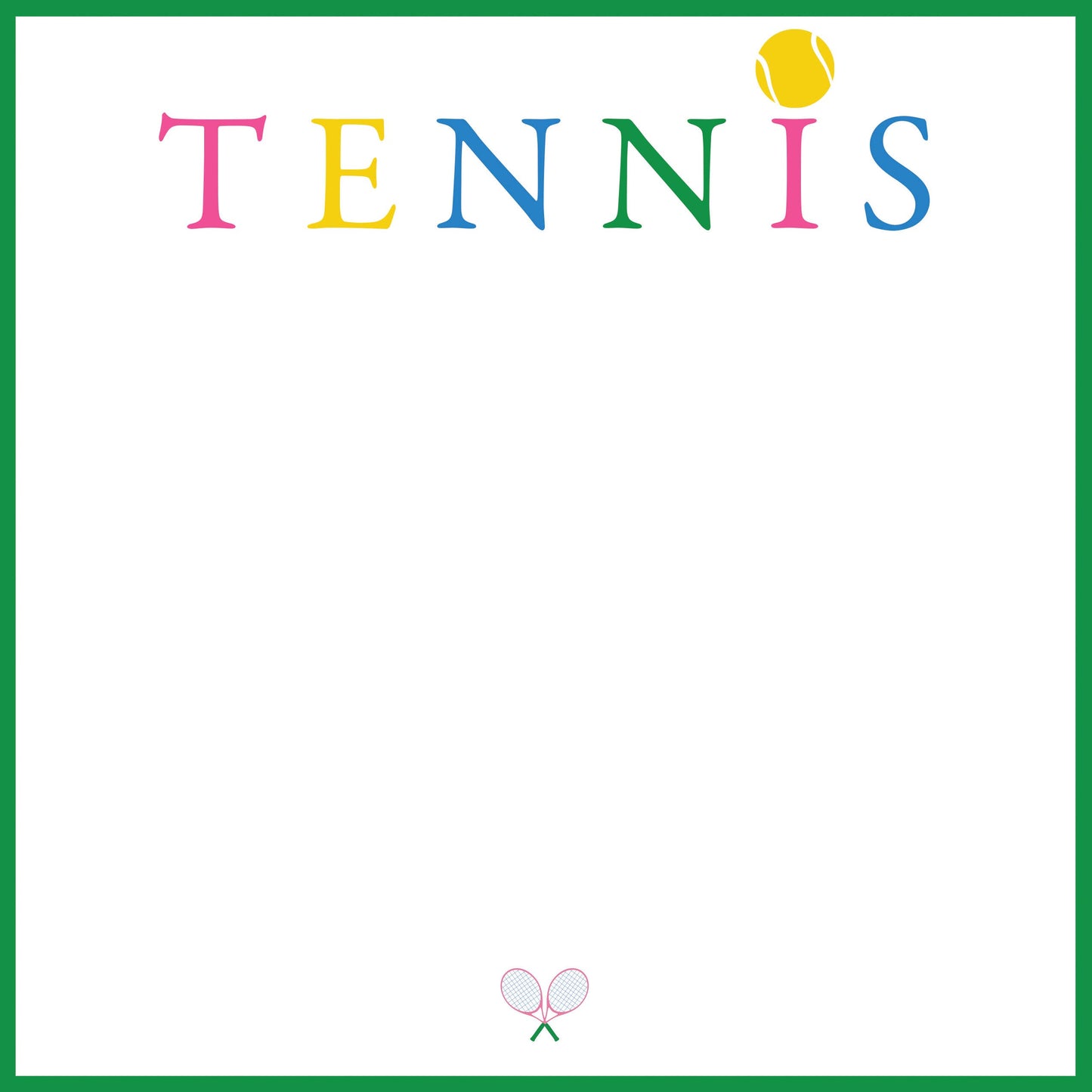 8.5"X8.5" 200 pg SLAB Notepad | Tennis Club