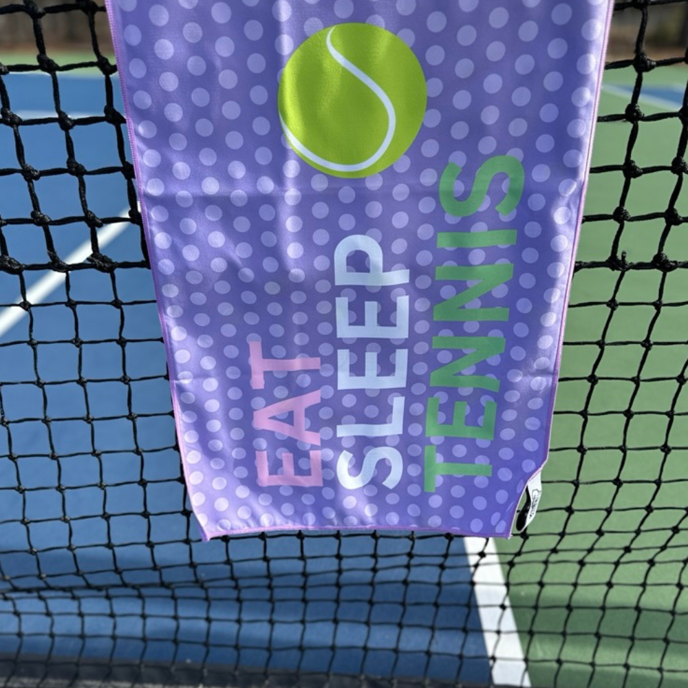 Eat Sleep Tennis Double-Sided Microfiber Athletic Towel