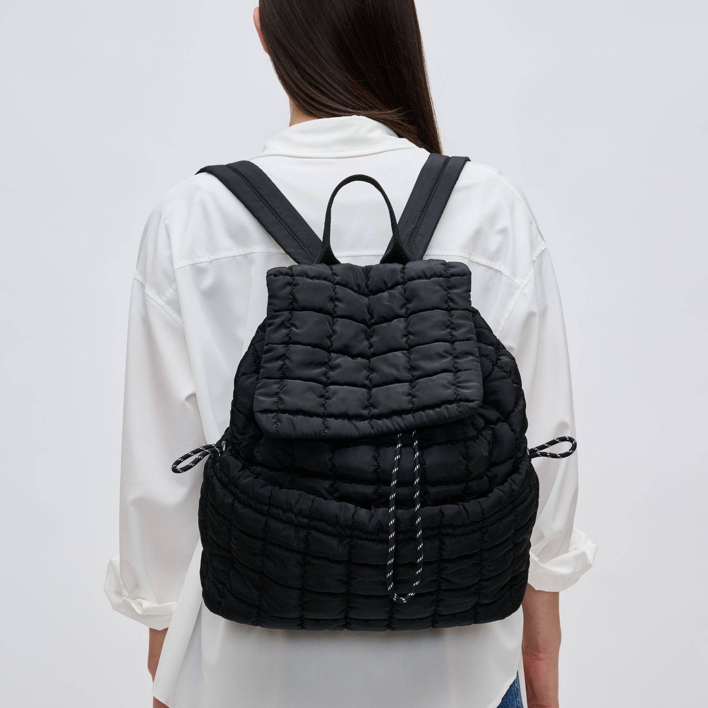 Vitality - Quilted Puffer Nylon Backpack: Carbon