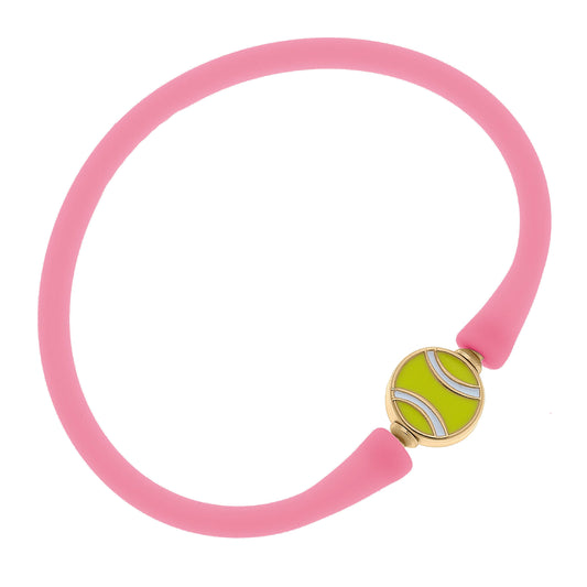 Canvas Enamel Tennis Ball Silicone Bali Bracele