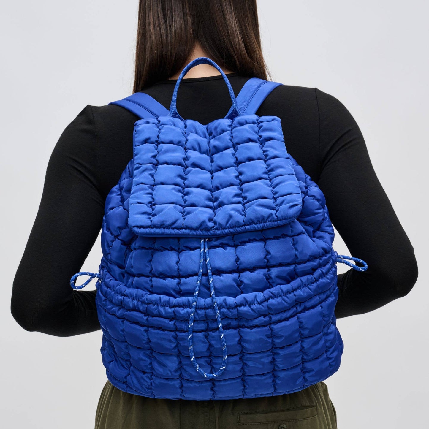 Vitality - Quilted Puffer Nylon Backpack: Emerald