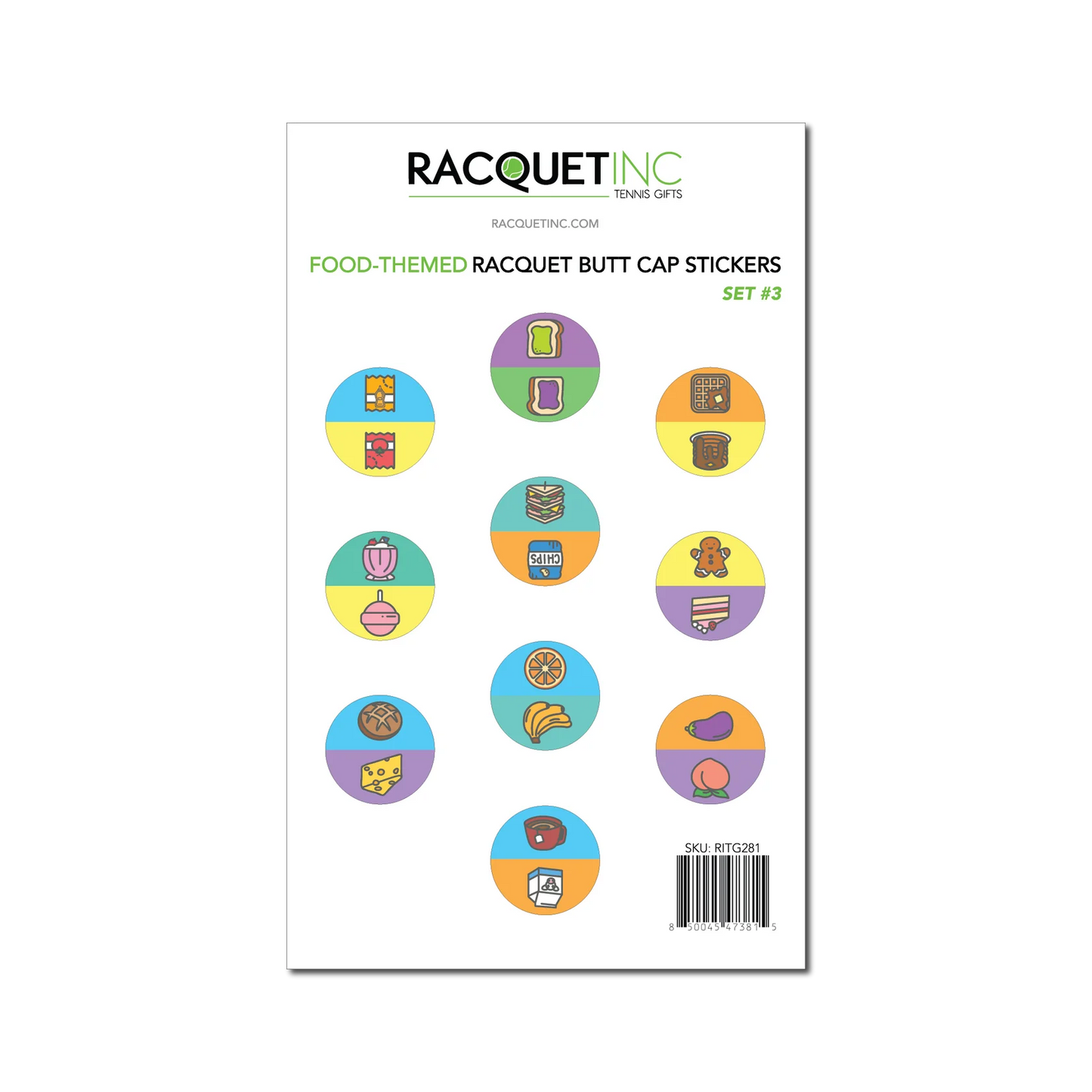 Racquet Inc Butt Cap Sticker (set of 10 individual stickers)