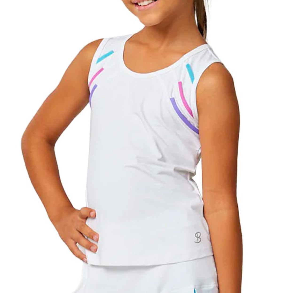 Sofibella Girl's Tennis Tank White