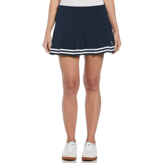 Penguin Womens Contrast Hem Pleated Tennis Skort