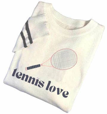 Tennis Sweater - Spring Weight Flat Embroidery: S