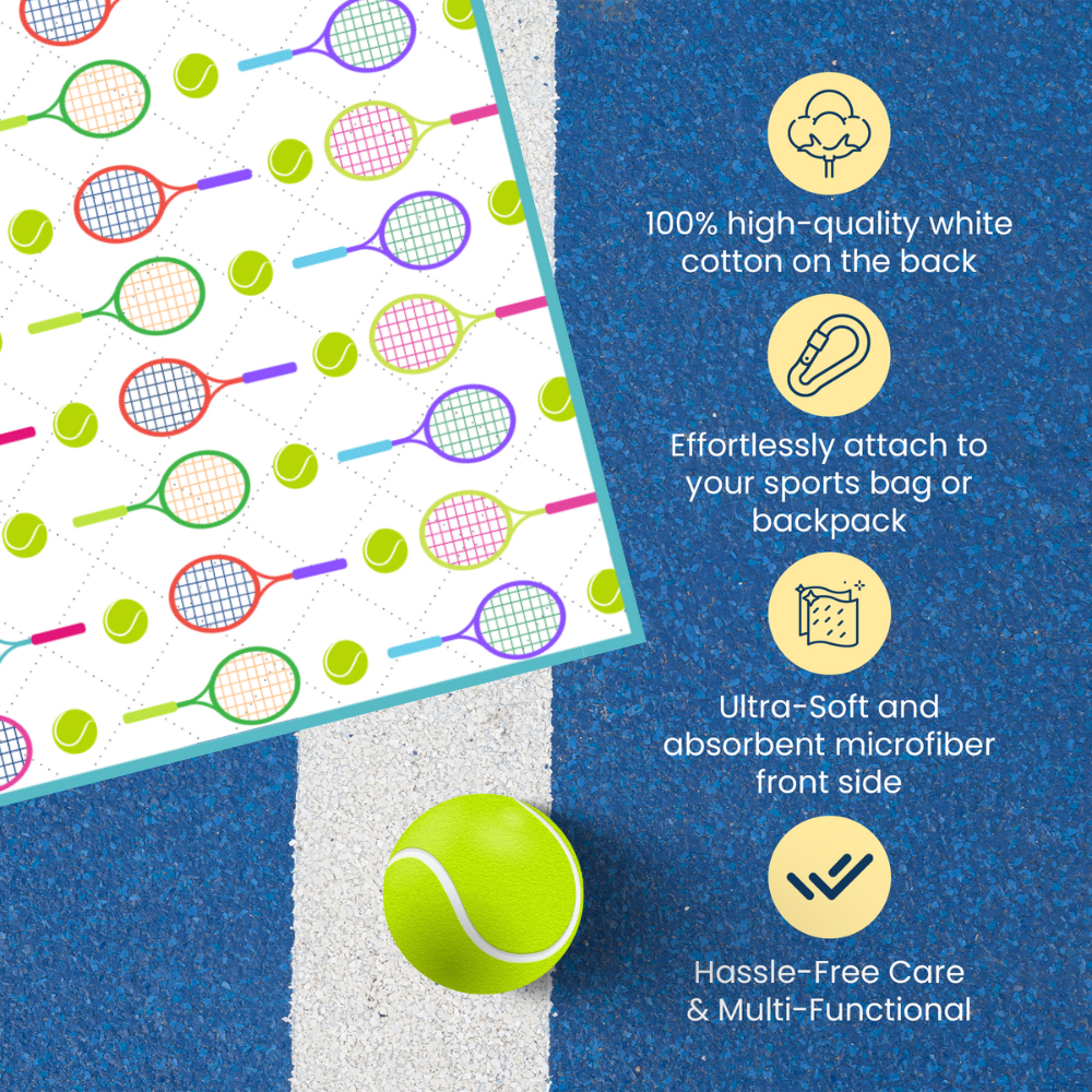 Tennis Racket Microfiber/Cotton Athletic Towel