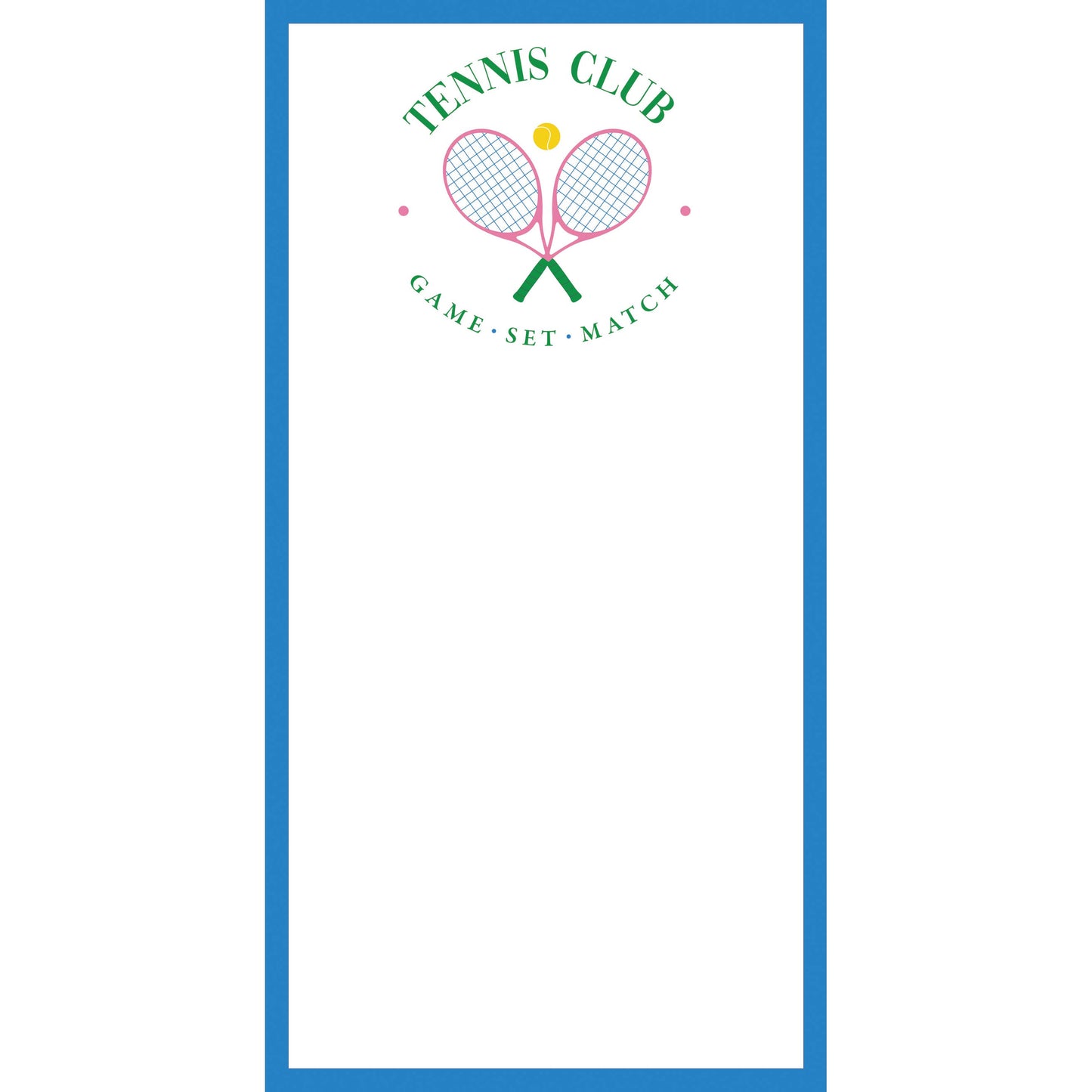 4.25 x 8.5 Tennis Club List Notepad