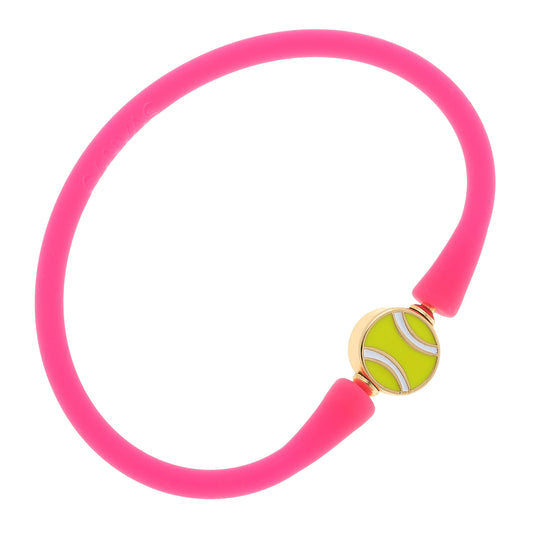 Canvas Enamel Tennis Ball Silicone Bali Bracele