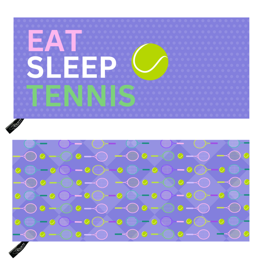 Eat Sleep Tennis Double-Sided Microfiber Athletic Towel