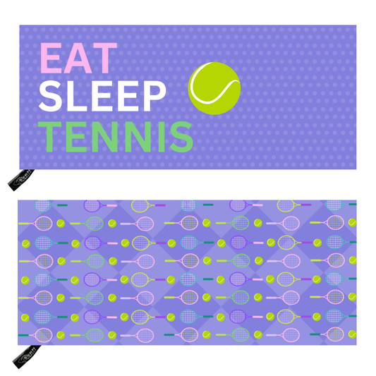 Eat Sleep Tennis Double-Sided Microfiber Athletic Towel