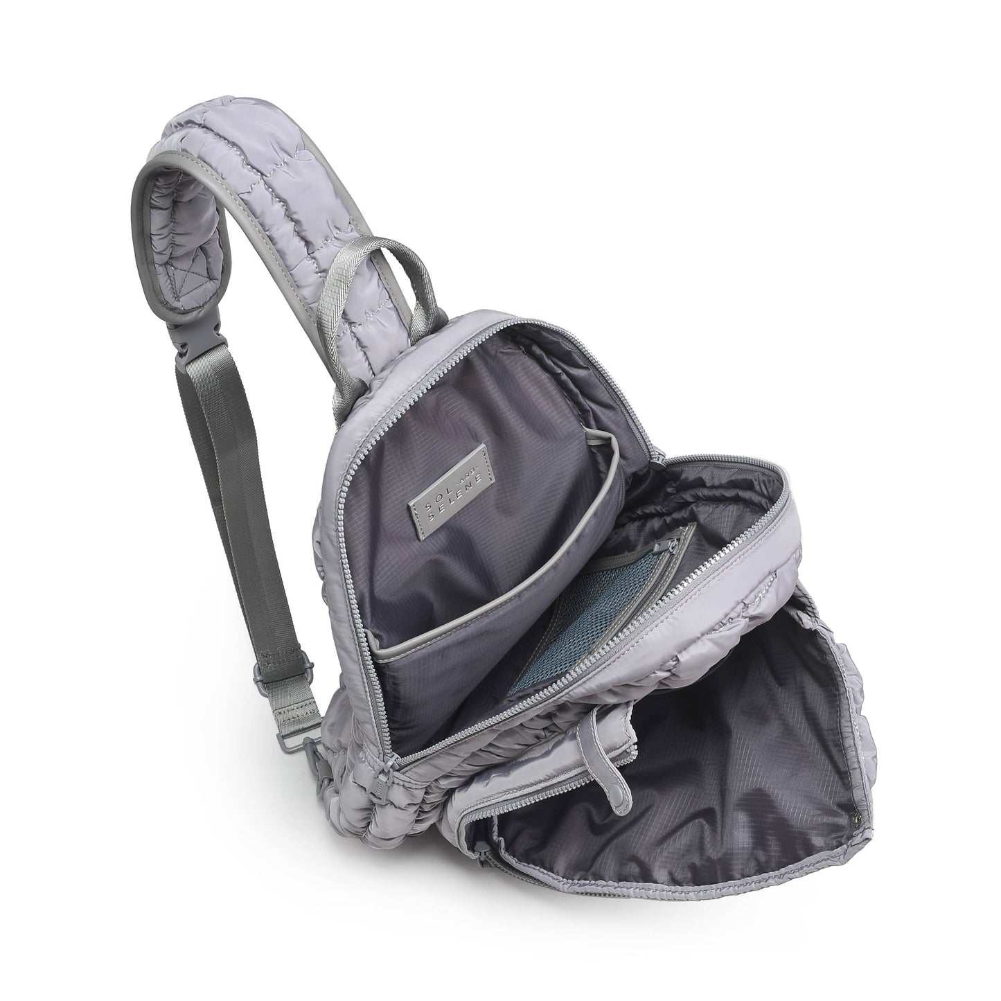 Match Point - Quilted Puffer Pickleball-Paddle Tennis Sling: Grey