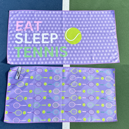 Eat Sleep Tennis Double-Sided Microfiber Athletic Towel