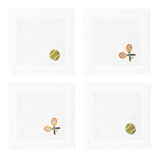 Tennis Cocktail Napkins | Mixed Set of 4