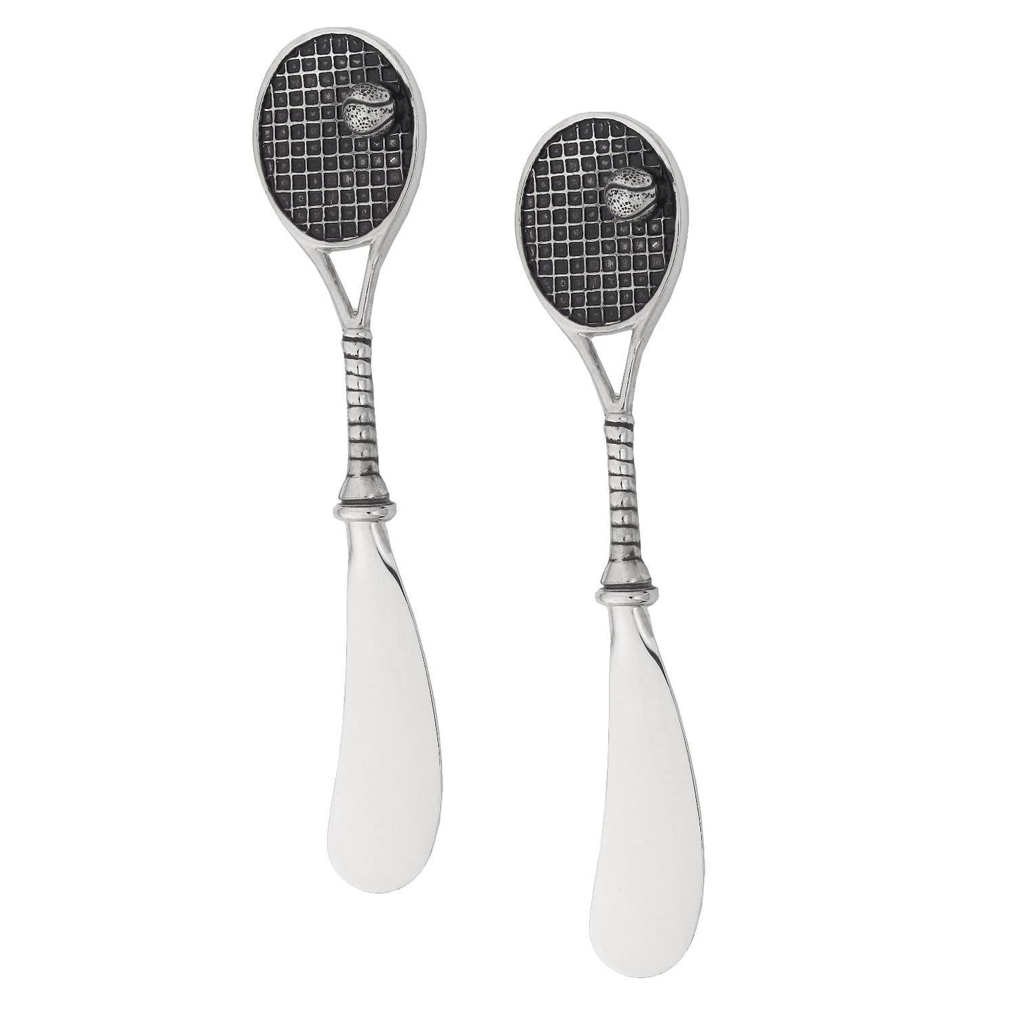 Tennis Racquet Zinc Cheese Spreader - Set of 2