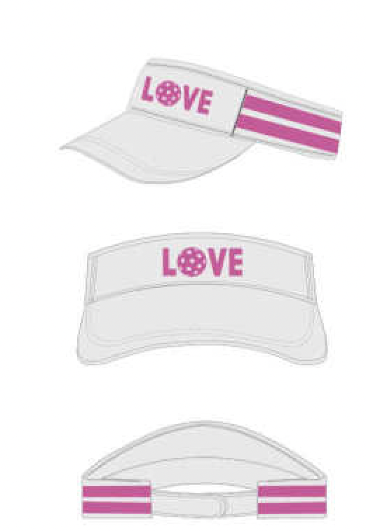 Pickleball Visor - White with Pink