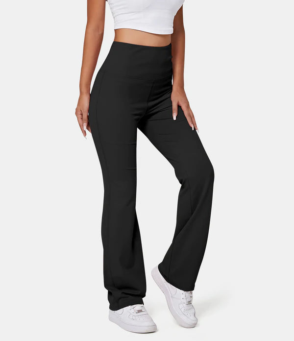 High Waist Flare Yoga Pants with Pockets for Women | Wide Leg Stretch  Leggings