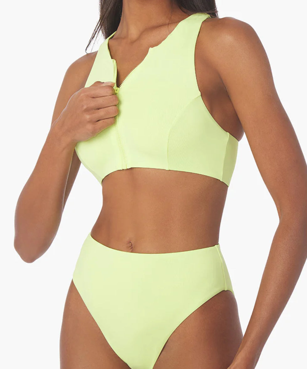 We Wore What - zip front Racerback bikini top