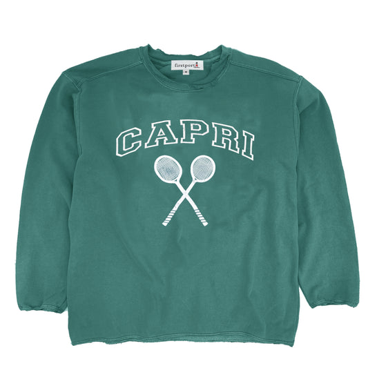 Weathered Series - Capri Tennis Crewneck - Blue Spruce